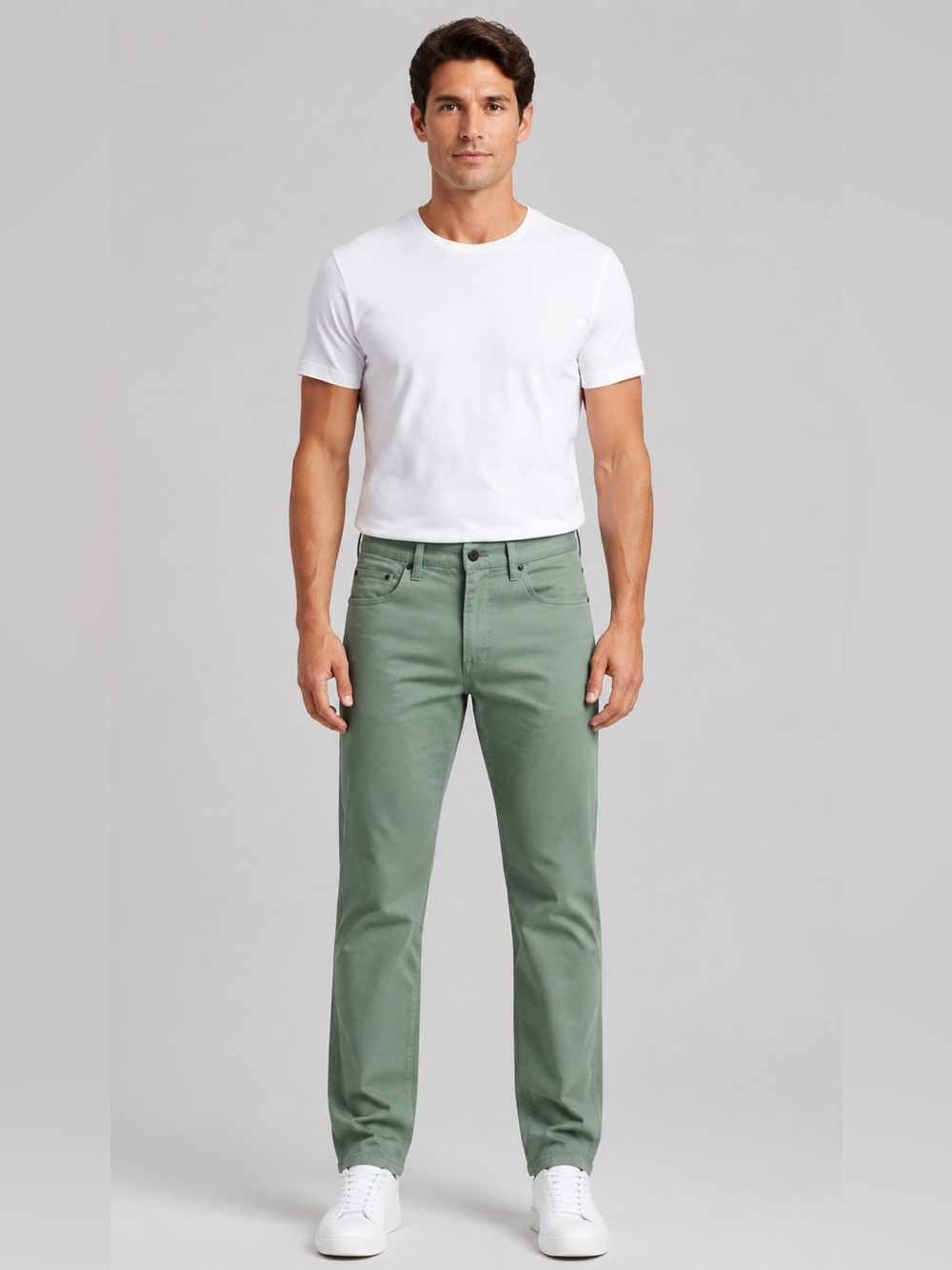 NWT Lucky Brand 410 Athletic Straight Stretch Jeans Men 30x30 Sage Green Cotton